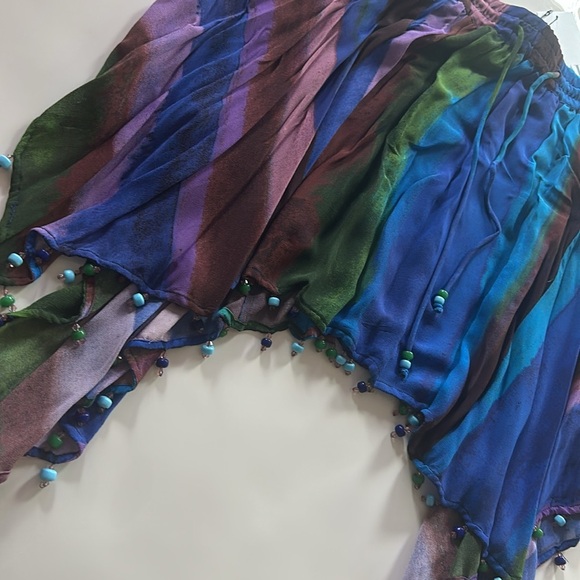 Colorful Striped Skirt with Beaded Hem - Picture 8 of 13